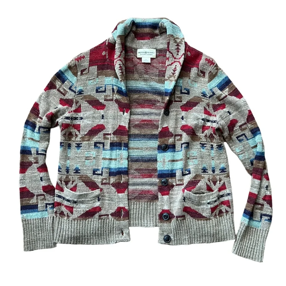 Denim Supply Ralph Lauren Aztec Tribal Cardigan - Picture 1 of 5